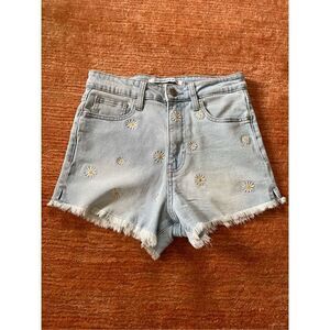 CELEBRITY PINK denim embroidered shorts